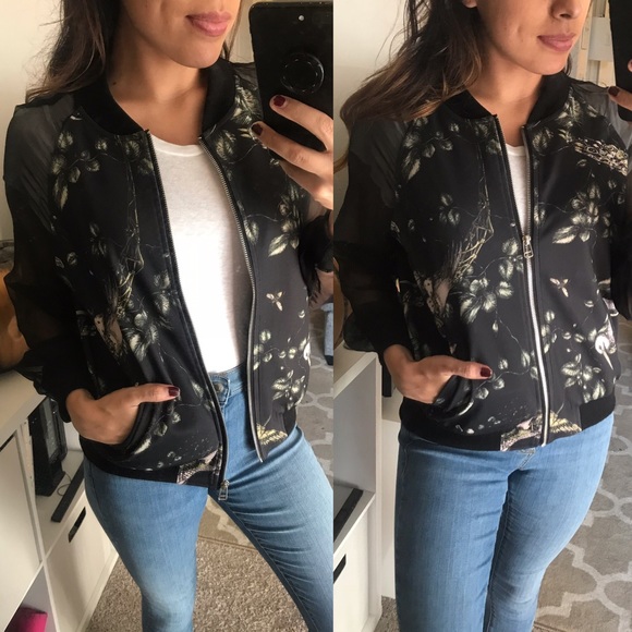 Jackets & Blazers - Sheer sleeve bomber Jackets & Blazers - Sheer sleeve bomber
